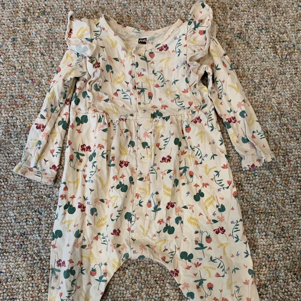 COPY - Tea Collection long sleeve fall floral romper 12-18mo
